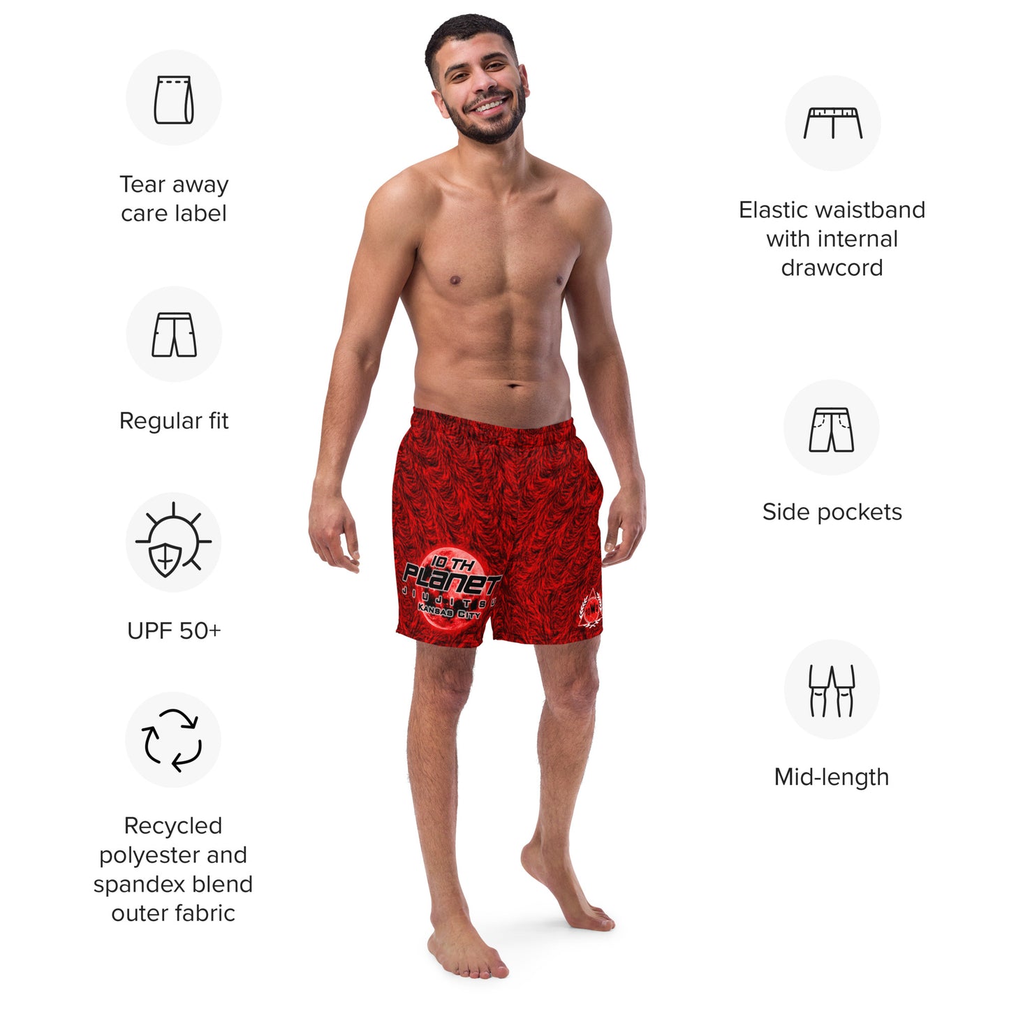 10th Planet KC Red Wolf Swim Trunks