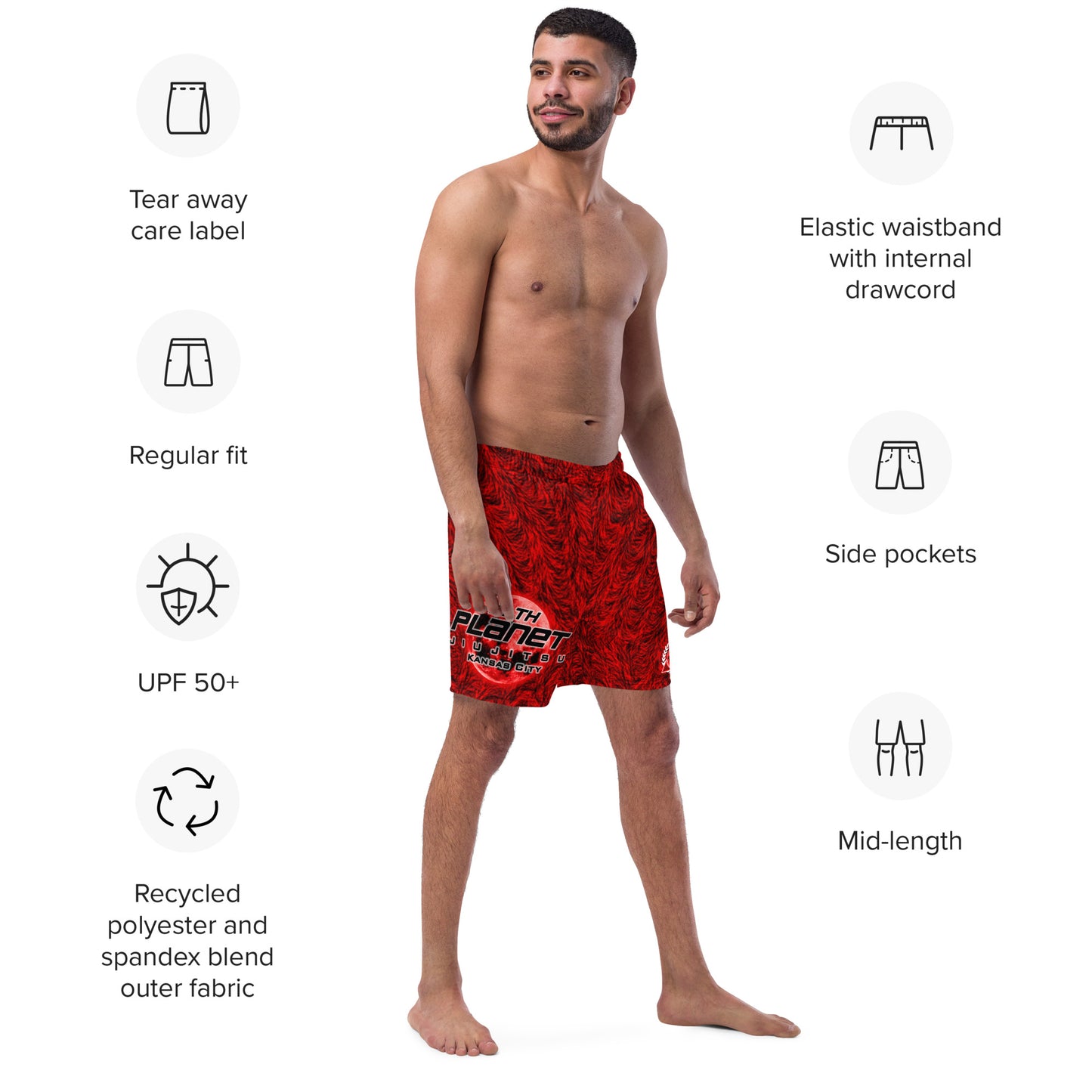 10th Planet KC Red Wolf Swim Trunks