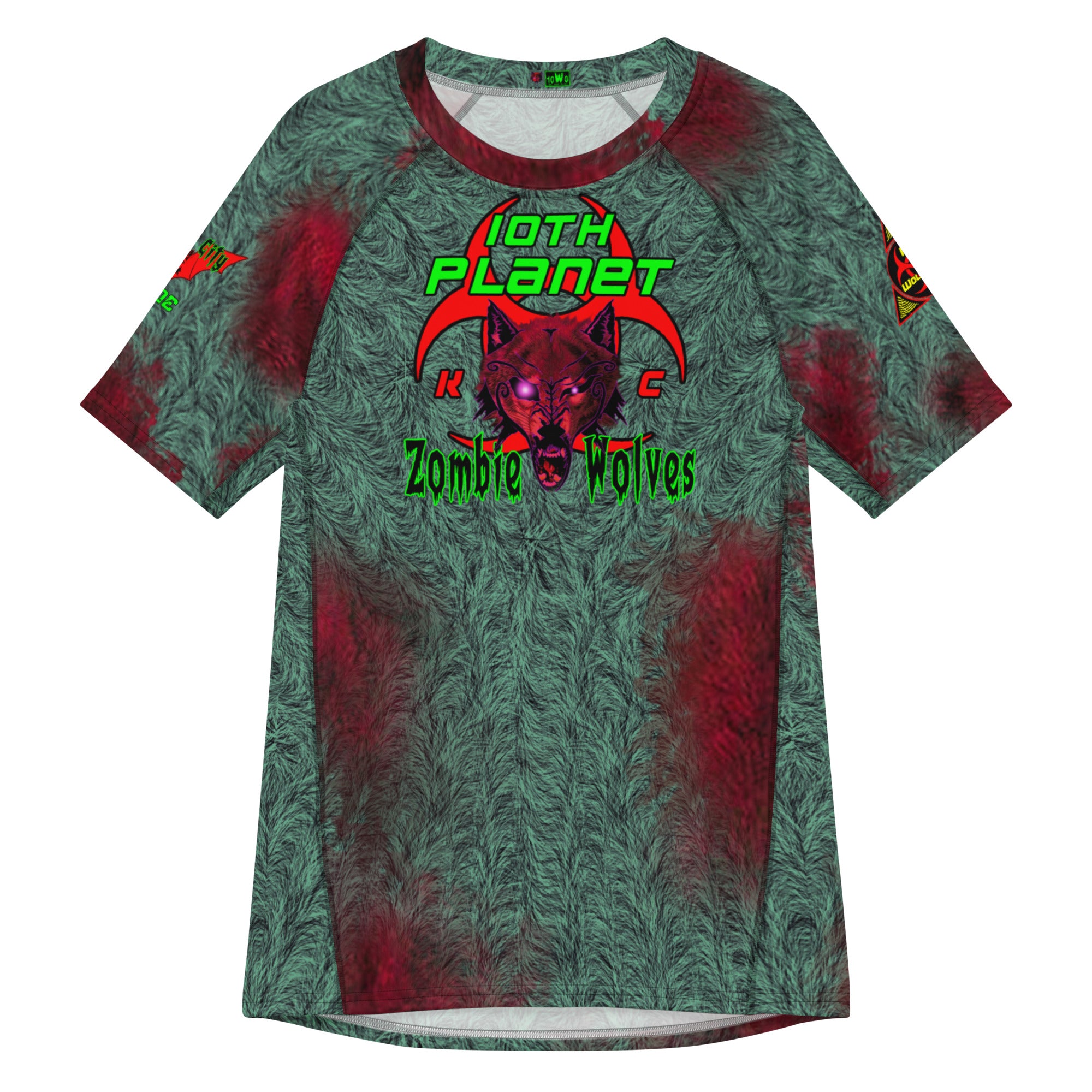 Zombie Rash Guard Design Zombie Wolves 10th Planet KC Horde Short Sleeve Bio Hazard Rash Guard ...